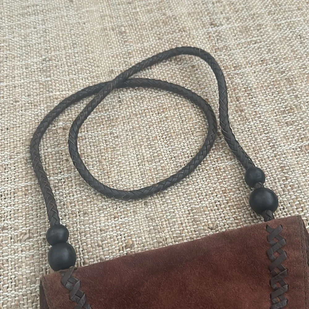 Lucky Brand Foxy Lady Fringe Brown Suede Crossbody Purse Bag - Picture 3 of 11